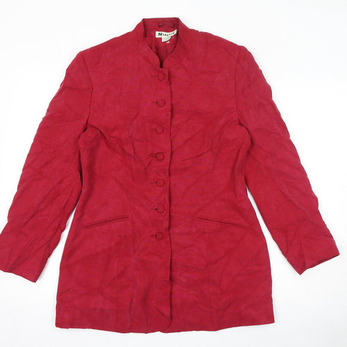 Monsoon Womens Red Jacket Blazer Size 14 Button