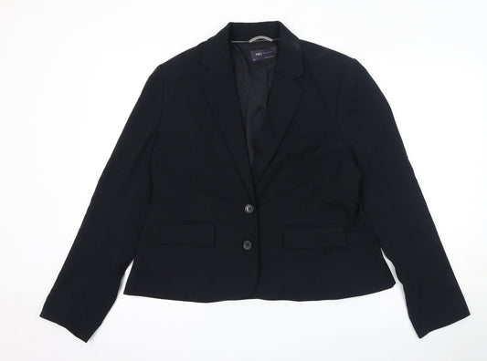 Marks and Spencer Womens Black Jacket Blazer Size 16 Button