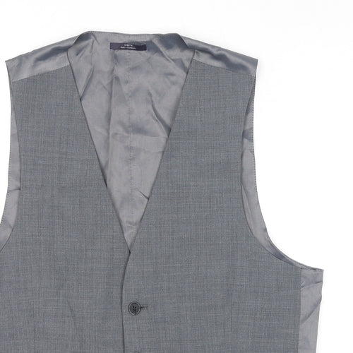 Marks and Spencer Mens Grey Wool Jacket Suit Waistcoat Size L Regular