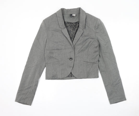 Divided by H&M Womens Grey Jacket Blazer Size 10 Button