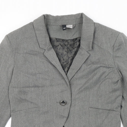Divided by H&M Womens Grey Jacket Blazer Size 10 Button