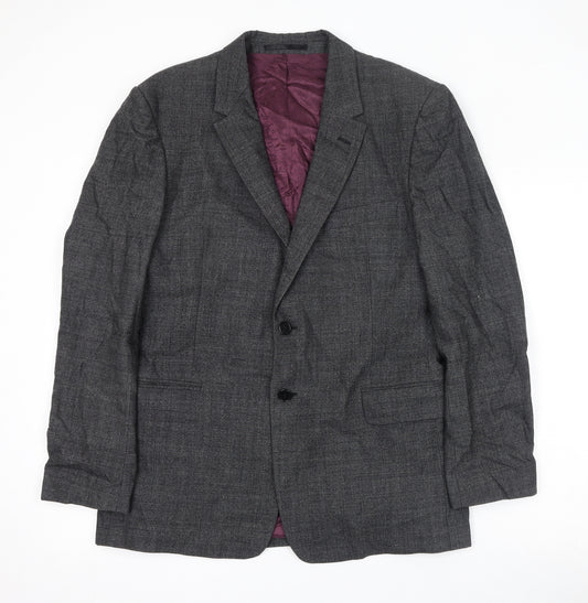 Paul Smith Mens Grey Wool Jacket Blazer Size 40 Regular - Five-Button Sleeve