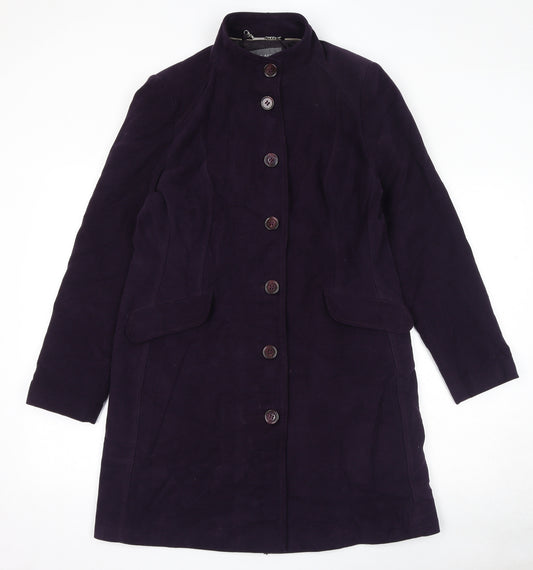 Laura Ashley Womens Purple Overcoat Coat Size 12 Button
