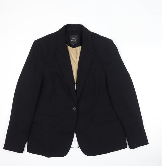 NEXT Womens Black Polyester Jacket Suit Jacket Size 16