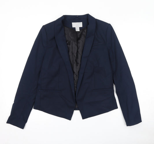 H&M Womens Blue Jacket Blazer Size 8