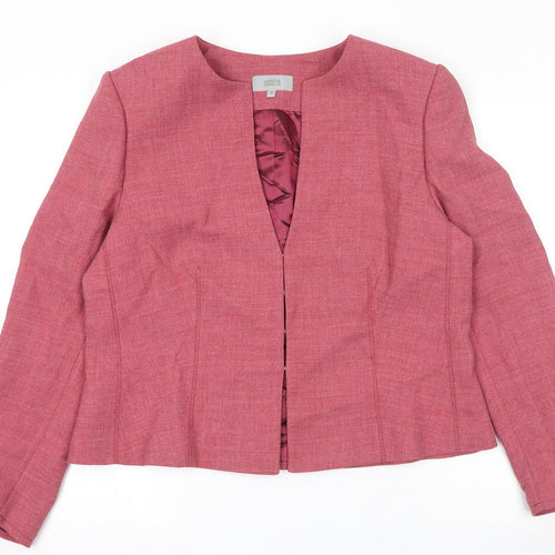 Marks and Spencer Womens Pink Jacket Blazer Size 16 Hook & Eye