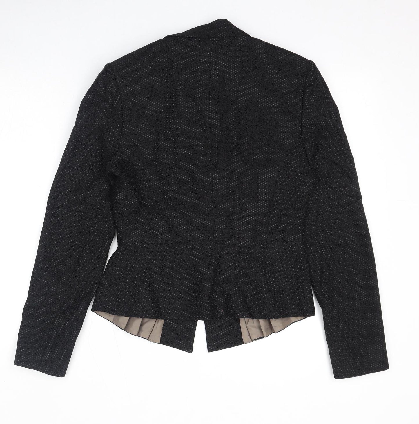 Edina Ronay Womens Black Polka Dot Jacket Blazer Size S Button - Pleated Detail