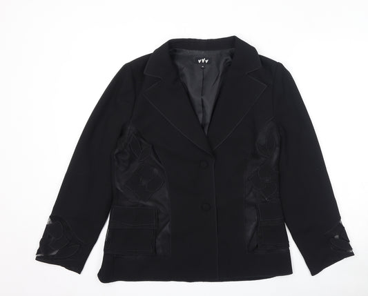 Per Una Womens Black Jacket Blazer Size 16 Button