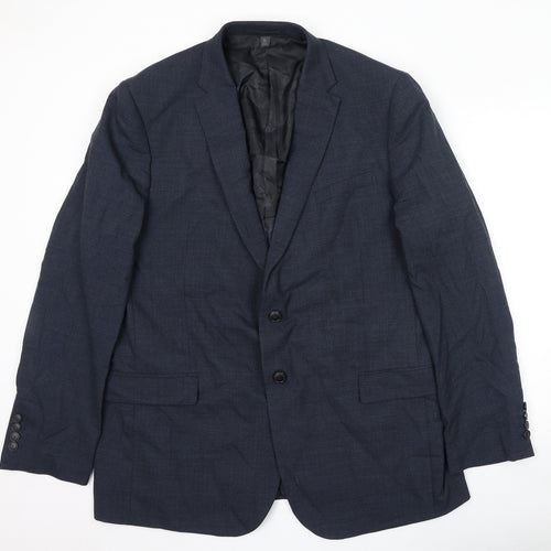 Marks and Spencer Mens Blue Polyester Jacket Suit Jacket Size 46 Regular