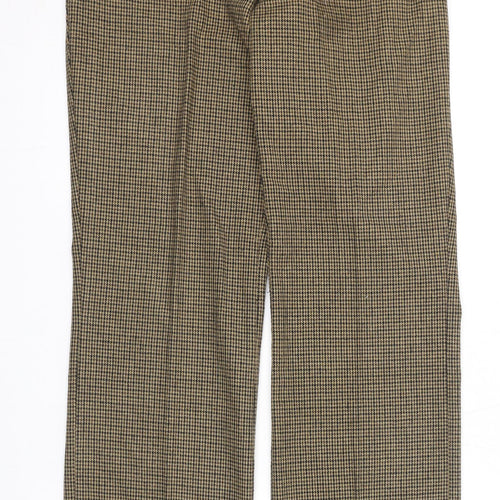 Cotton Traders Womens Brown Geometric Polyester Trousers Size 10 L33 in Regular Zip