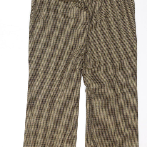 Cotton Traders Womens Brown Geometric Polyester Trousers Size 10 L33 in Regular Zip