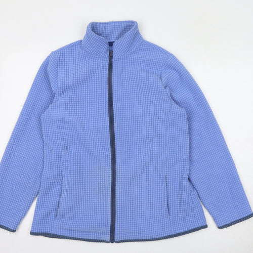 Cotton Traders Womens Blue Jacket Size 14 Zip - Textured