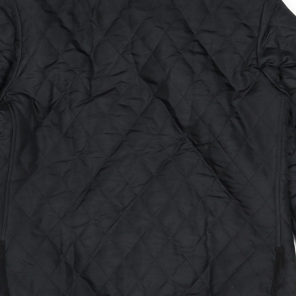 Patra Womens Black Quilted Jacket Size S Button