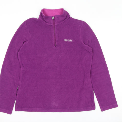 Regatta Womens Purple Polyester Pullover Sweatshirt Size 10 Zip