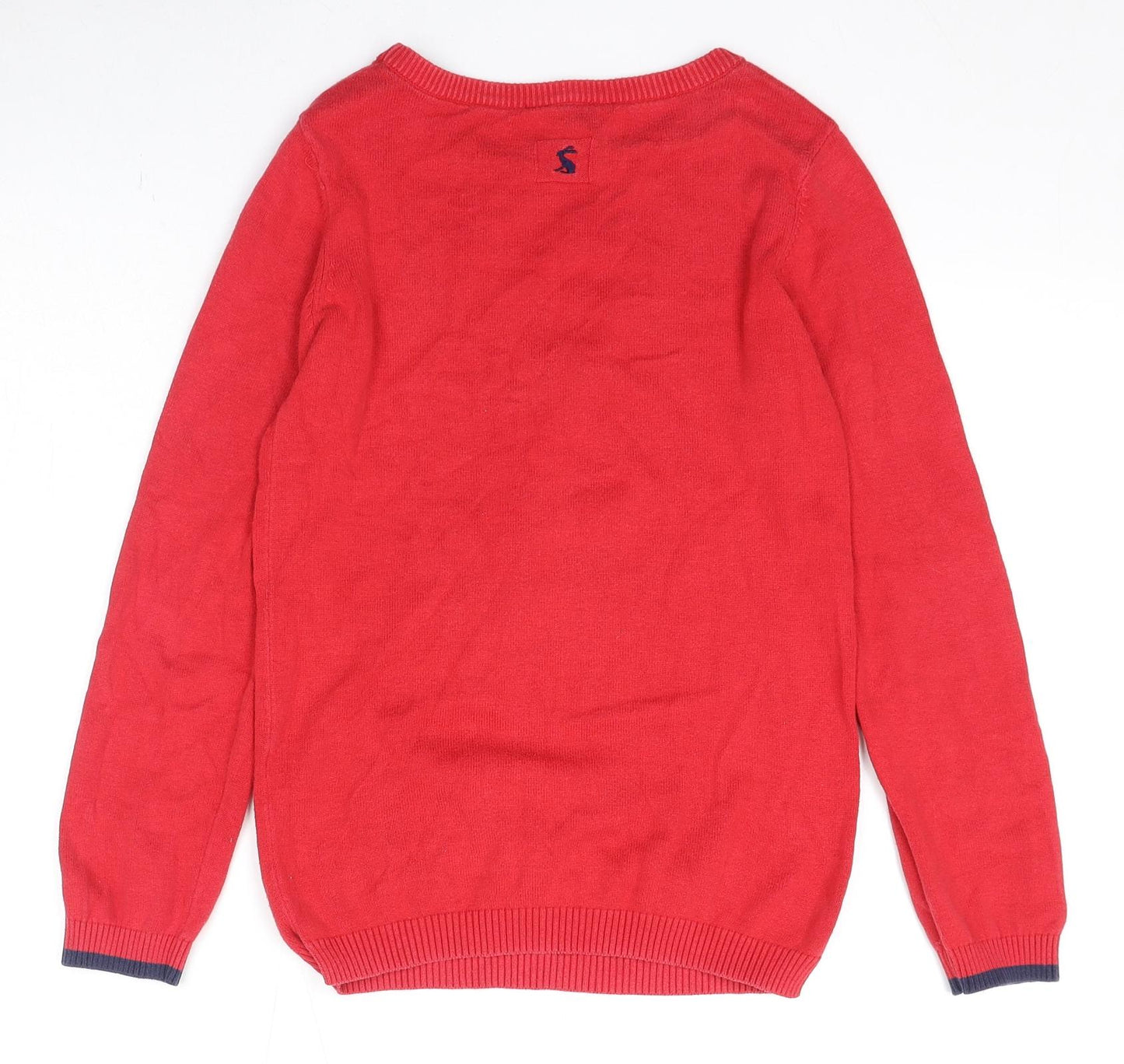 Joules Girls Red Round Neck Cotton Pullover Jumper Size 11-12 Years Pullover - Dogs