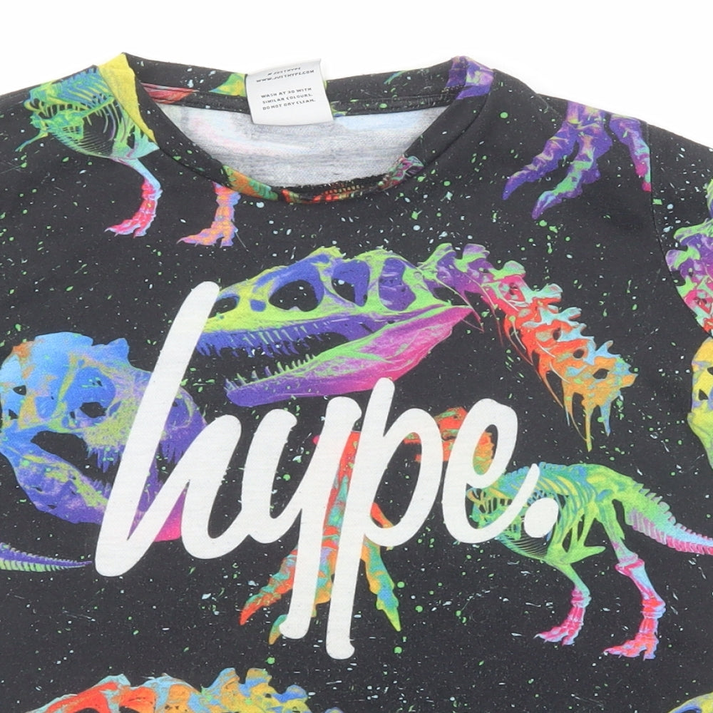 Hype Boys Multicoloured Geometric Polyester Basic T-Shirt Size 11-12 Years Round Neck Pullover - Dinosaur