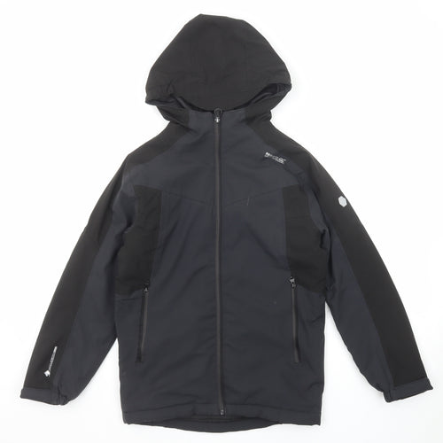 Regatta Boys Black Windbreaker Jacket Size 11-12 Years Zip