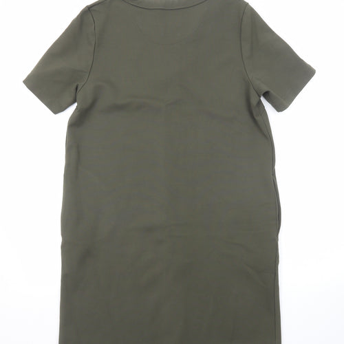NEXT Womens Green Viscose Shift Size 14 V-Neck Pullover