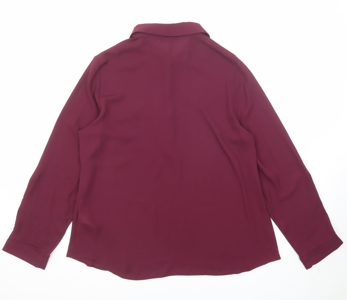 Dorothy Perkins Womens Purple Polyester Basic Blouse Size 14 Collared