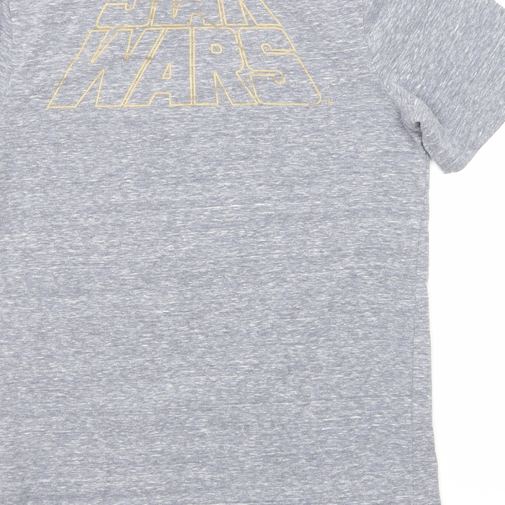 Star Wars Boys Grey Polyester Basic T-Shirt Size 9-10 Years Round Neck Pullover - Stormtrooper