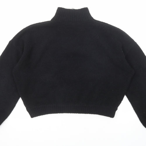 NEXT Womens Black High Neck Polyester Pullover Jumper Size 16