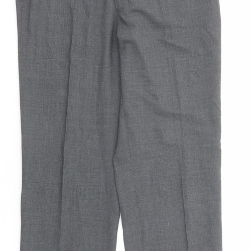 Marks and Spencer Mens Grey Polyester Dress Pants Trousers Size 36 in L31 in Regular Zip