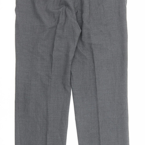 Marks and Spencer Mens Grey Polyester Dress Pants Trousers Size 36 in L31 in Regular Zip