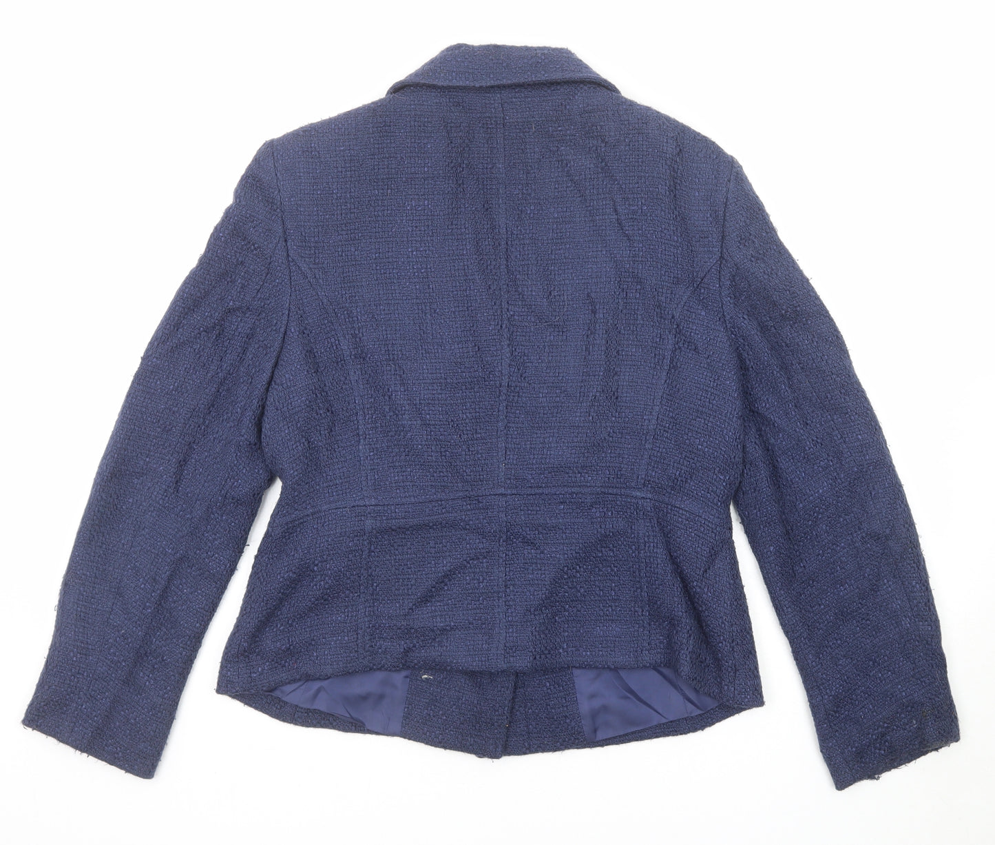 Viyella Womens Blue Jacket Blazer Size 12 Button