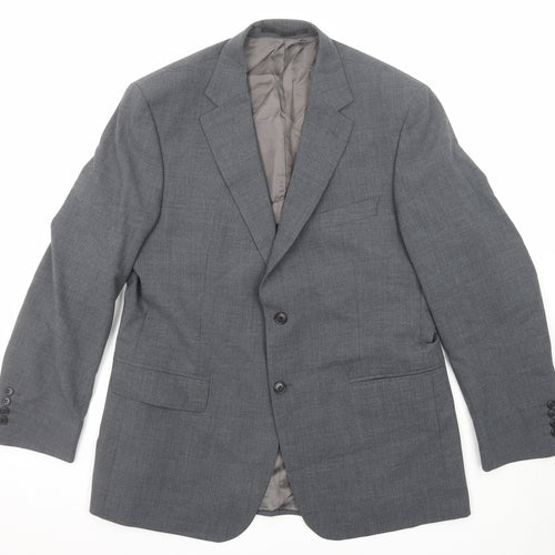 Marks and Spencer Mens Grey Polyester Jacket Suit Jacket Size 42 Regular