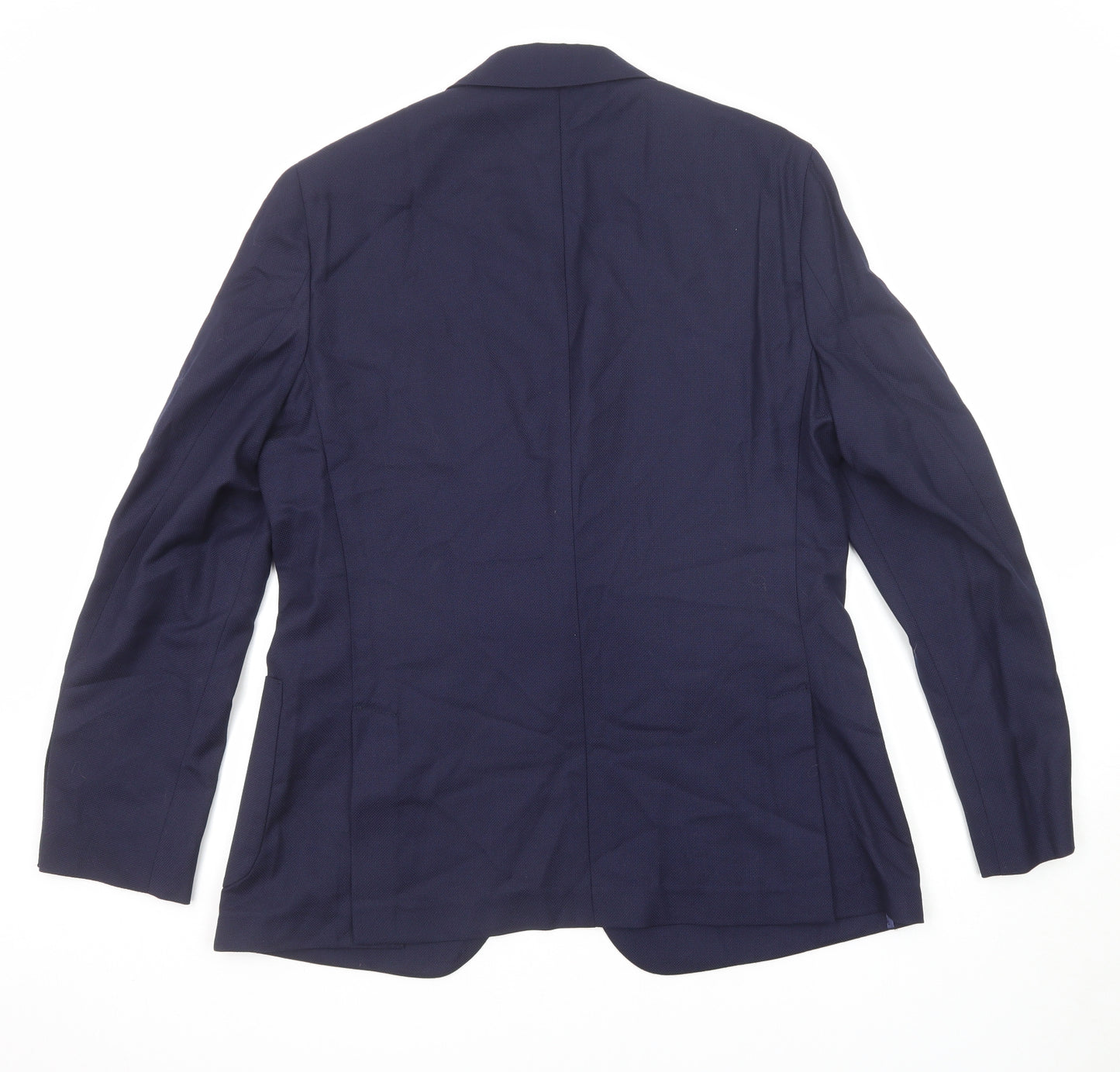 Charles Tyrwhitt Mens Blue Wool Jacket Blazer Size 42 Regular
