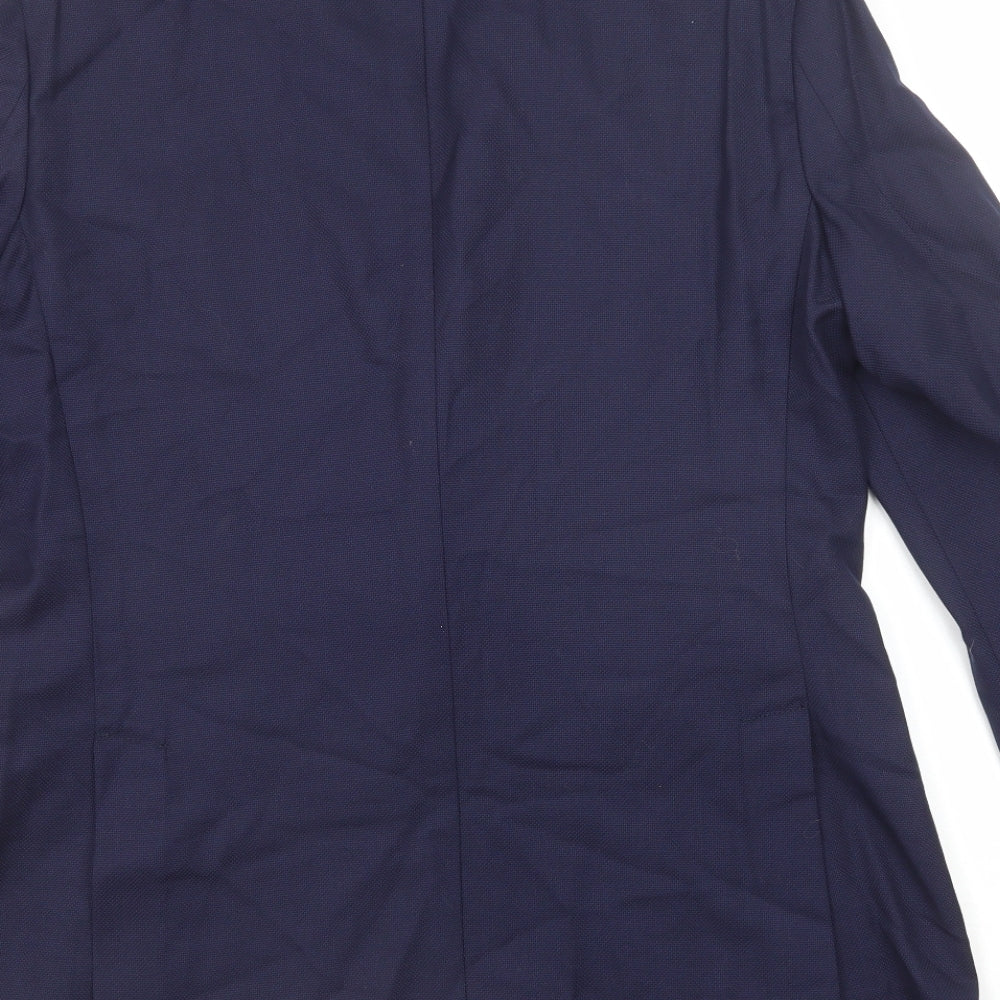 Charles Tyrwhitt Mens Blue Wool Jacket Blazer Size 42 Regular