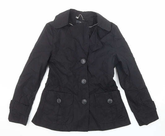 H&M Womens Black Jacket Size 8 Button