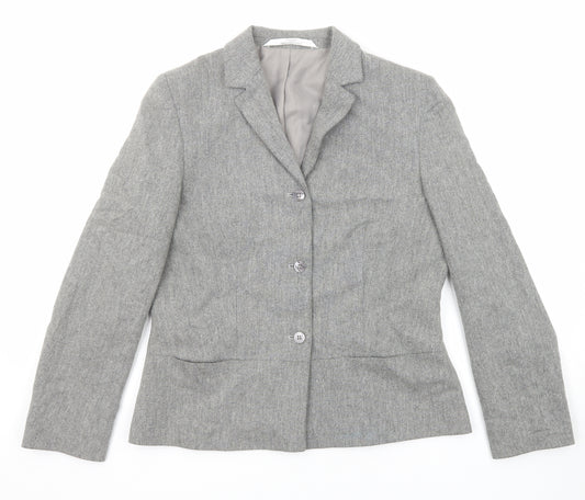 Marks and Spencer Womens Grey Wool Jacket Blazer Size 12