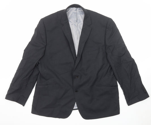 Performance Suit Mens Blue Wool Jacket Suit Jacket Size 48 Regular