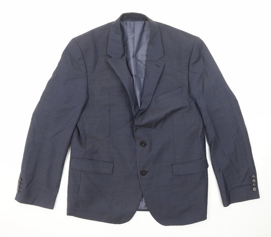 Autograph Mens Blue Wool Jacket Suit Jacket Size 42 Regular