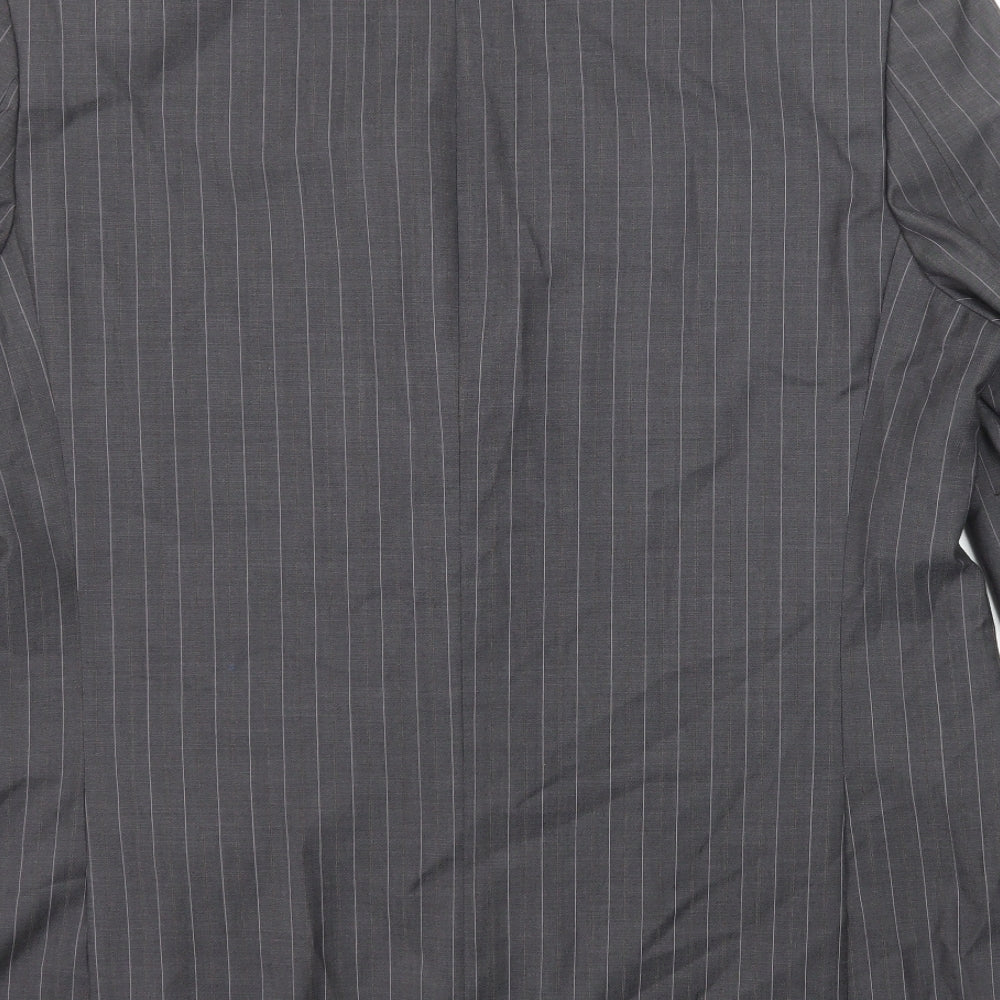 Marks and Spencer Mens Grey Striped Wool Jacket Suit Jacket Size 46 Regular