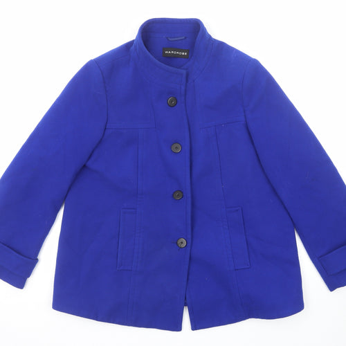 Wardrobe Womens Blue Jacket Blazer Size 14 Button