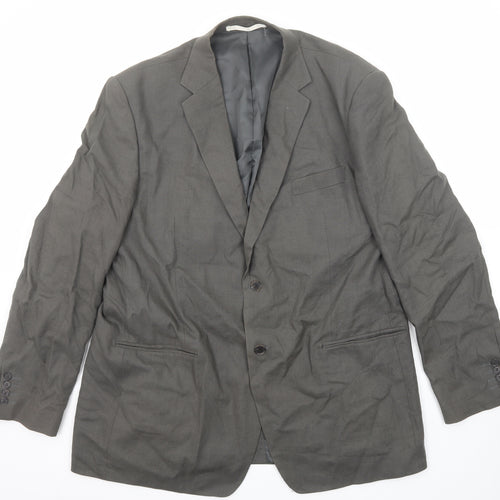 Marks and Spencer Mens Grey Linen Jacket Suit Jacket Size 46 Regular