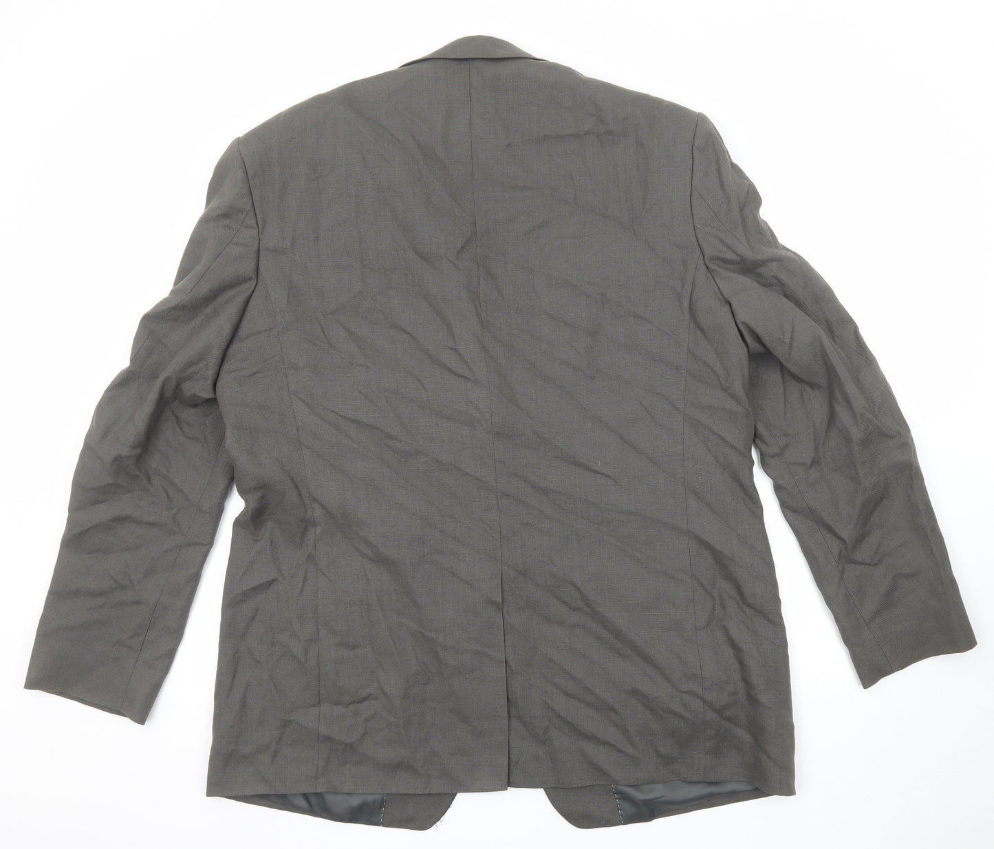 Marks and Spencer Mens Grey Linen Jacket Suit Jacket Size 46 Regular