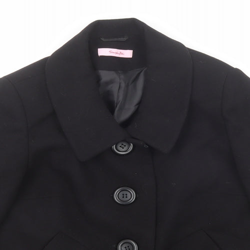 Simply Be Womens Black Jacket Size 14 Button