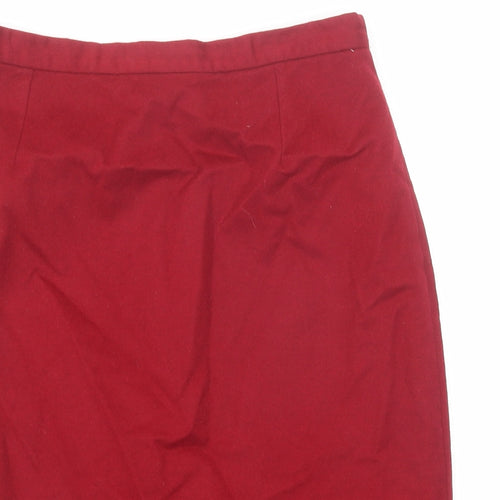 Jigsaw Womens Red Wool Straight & Pencil Skirt Size 14 Zip