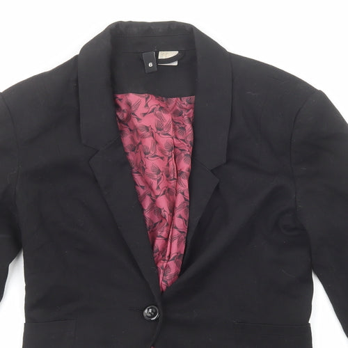 Divided by H&M Womens Black Jacket Blazer Size 6 Button