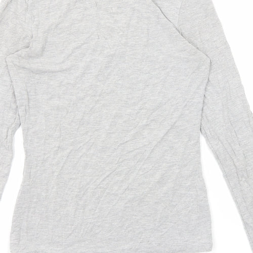 ASOS Womens Grey Viscose Basic T-Shirt Size 8 V-Neck
