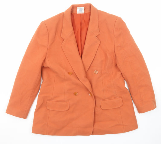 Eastex Womens Orange Jacket Blazer Size 18 Button