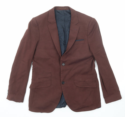River Island Mens Brown Viscose Jacket Suit Jacket Size 38 Regular
