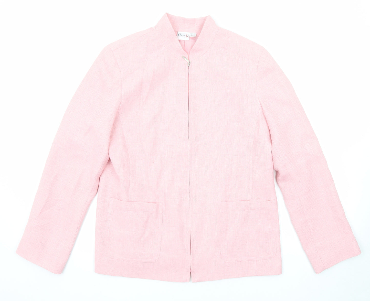 Oscar B Womens Pink Jacket Blazer Size 12 Zip