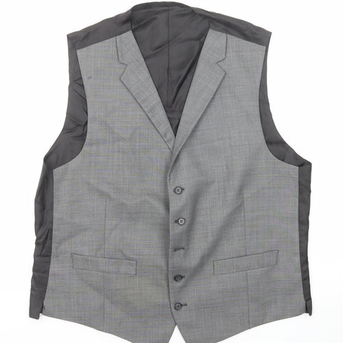 Jeff Banks Mens Grey Wool Jacket Suit Waistcoat Size 44 Regular