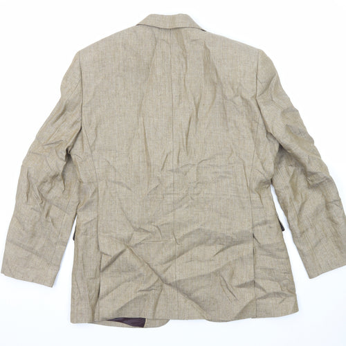 Chester Barrie Mens Beige Linen Jacket Blazer Size 38 Regular
