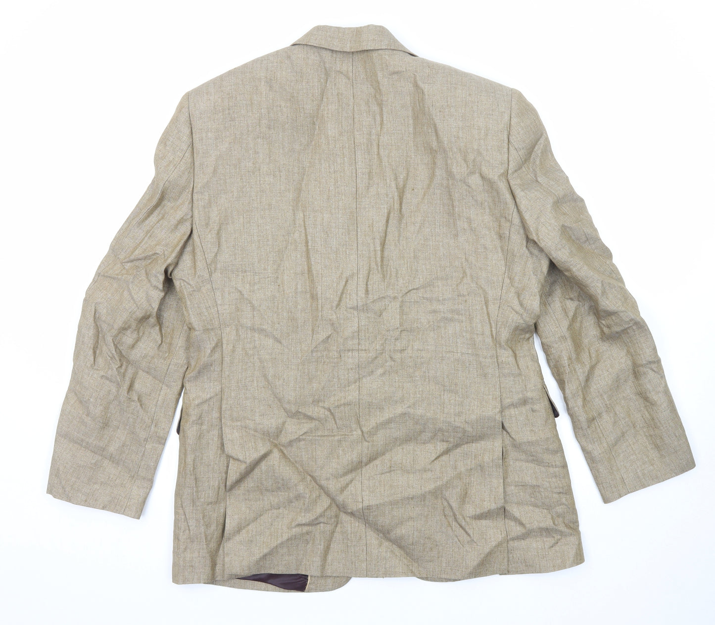 Chester Barrie Mens Beige Linen Jacket Blazer Size 38 Regular