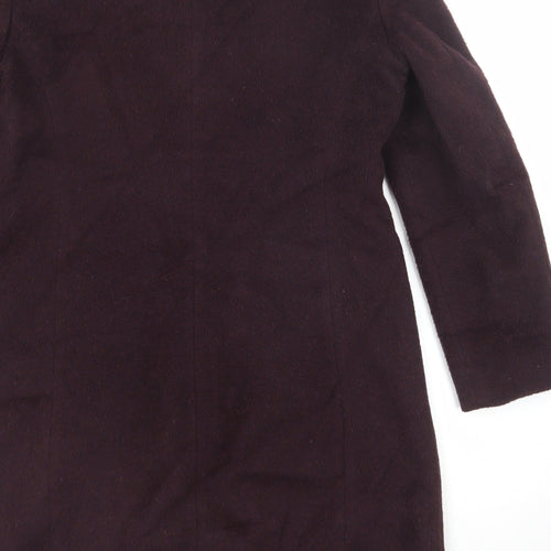 BHS Womens Purple Overcoat Coat Size 14 Button